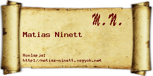Matias Ninett névjegykártya
